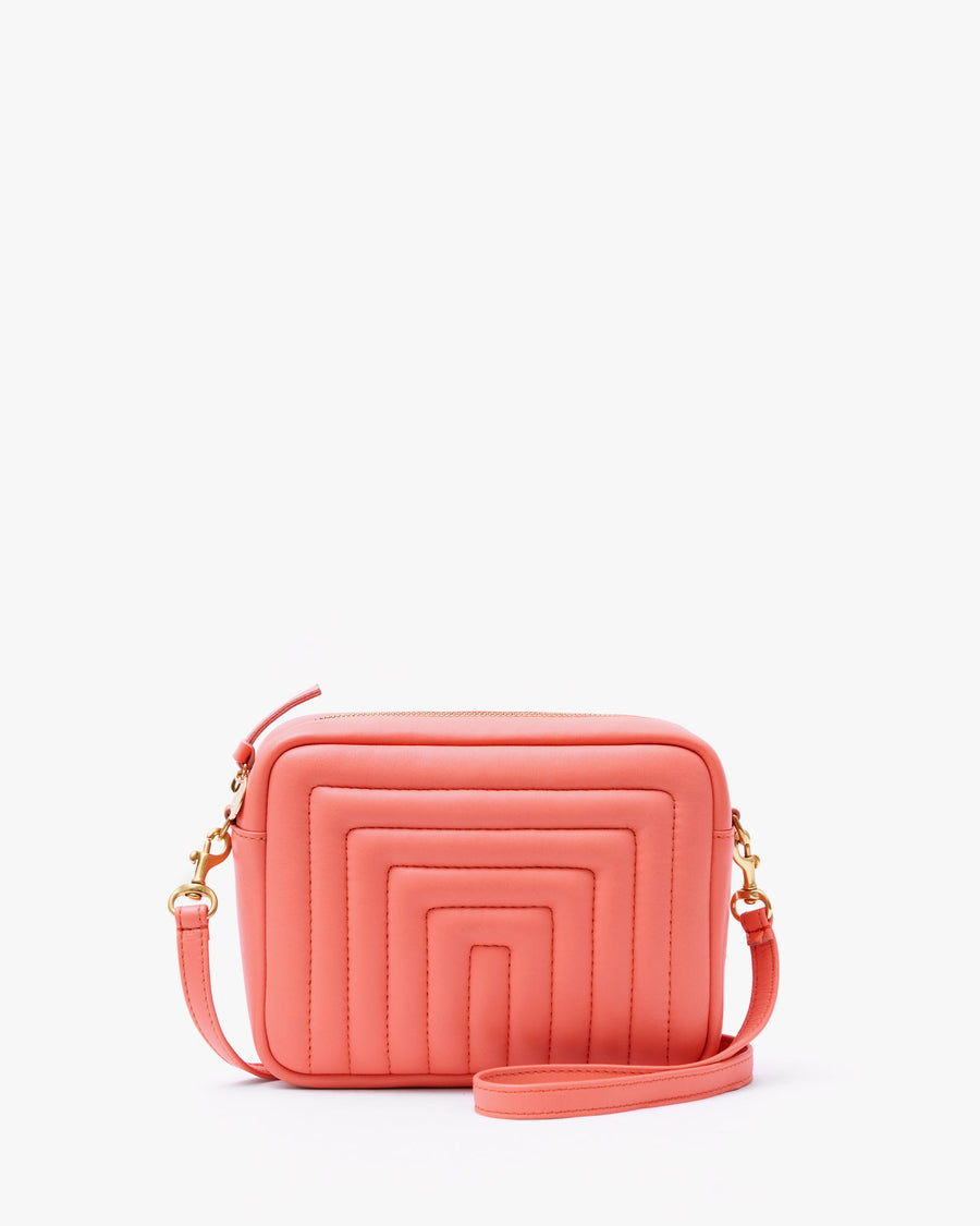 Midi Sac - Bright Coral Channel Quilted