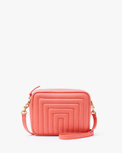 Midi Sac - Bright Coral Channel Quilted