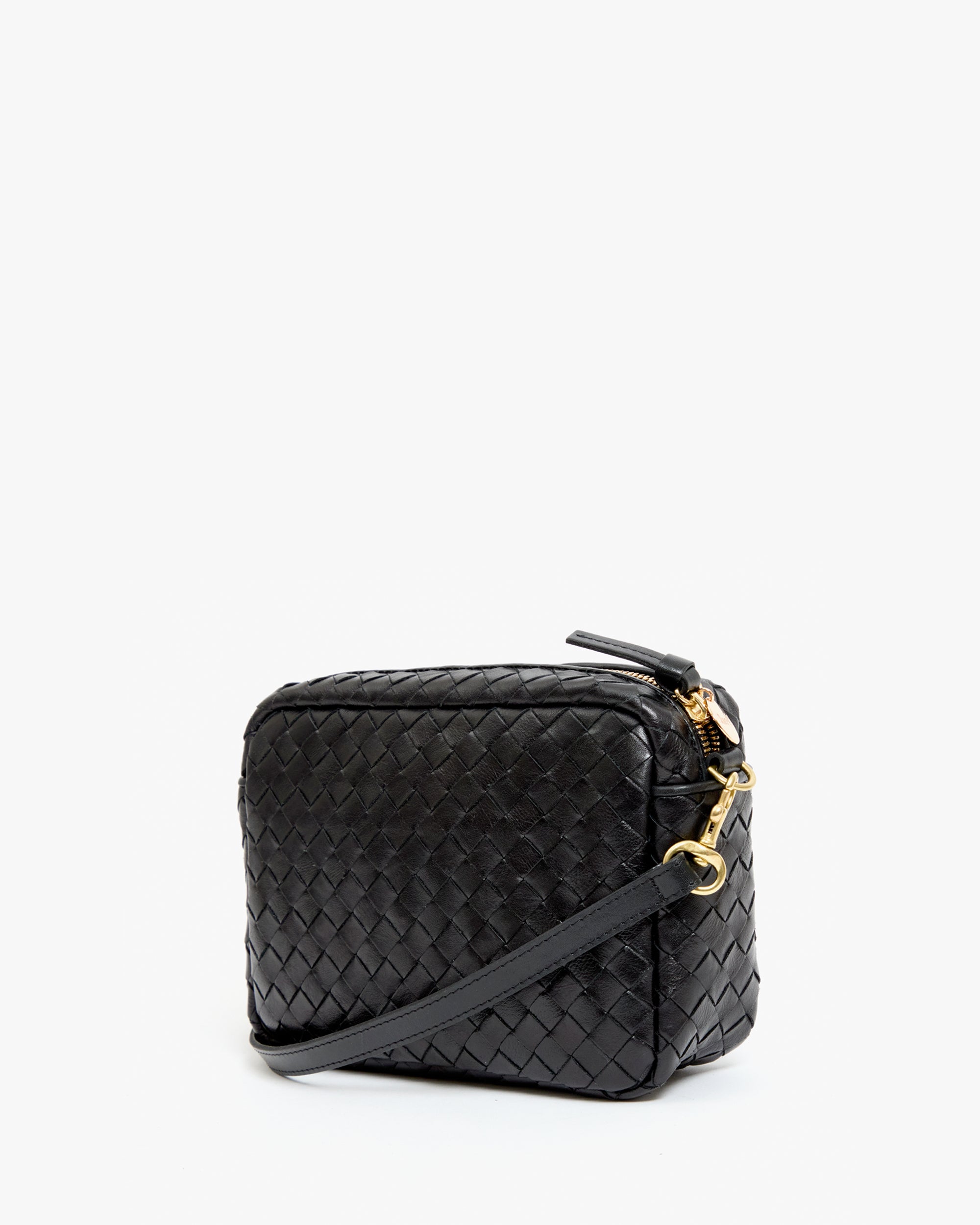 Midi Sac - Black Woven Diagonal