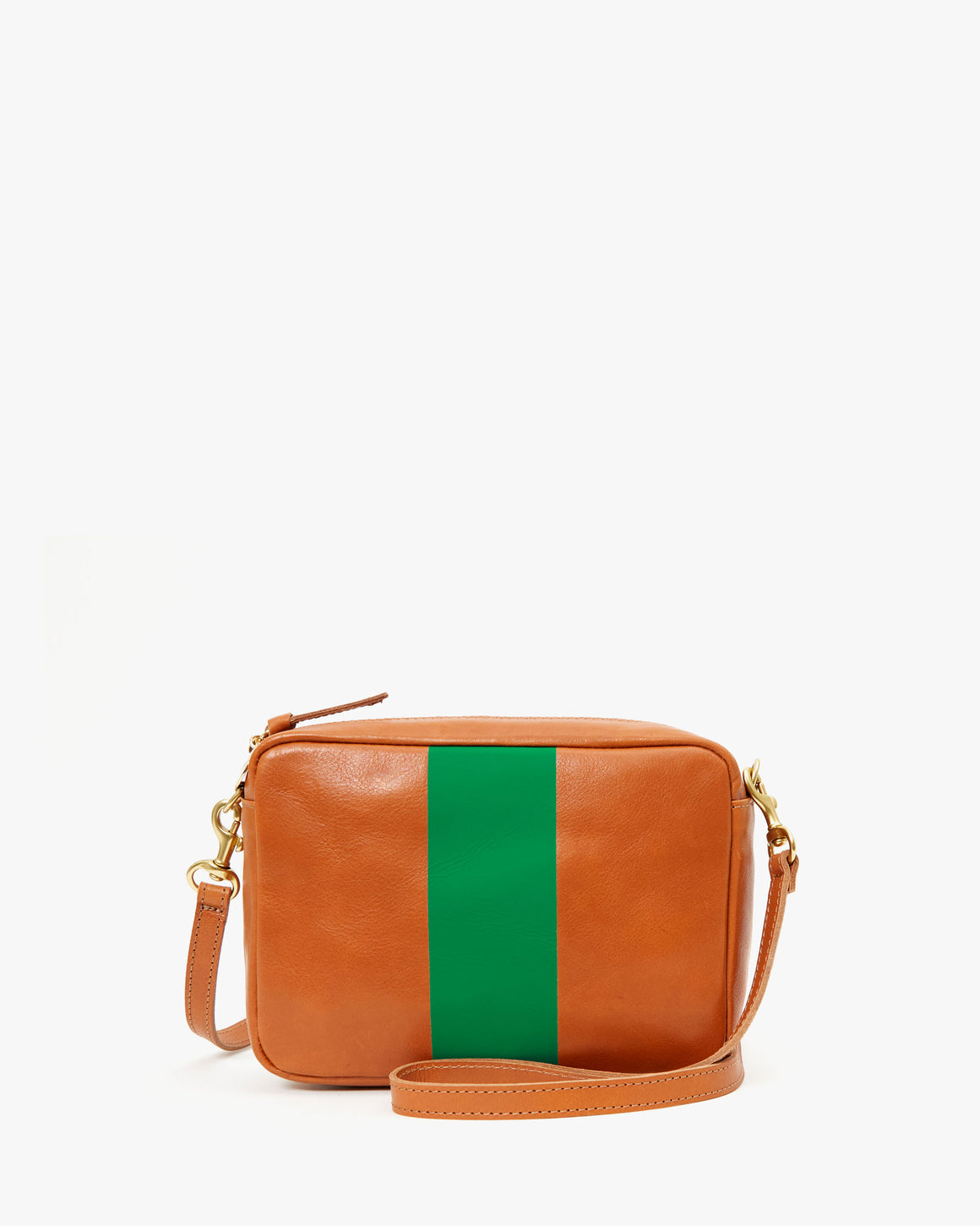 Midi Sac - Tan w/ Green Stripe