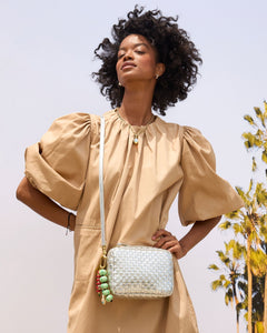 Midi Sac - Silver Specchio Woven Checker