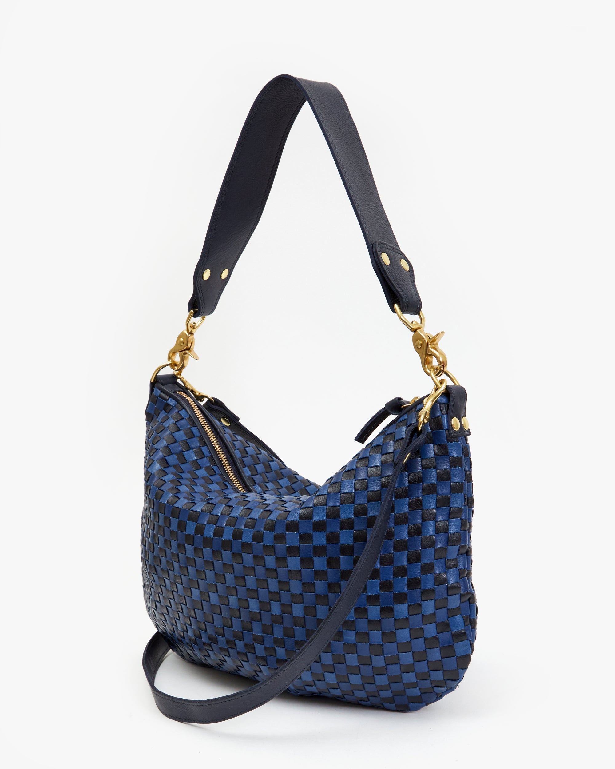 Moyen Messenger - Dark Blue Woven Checker