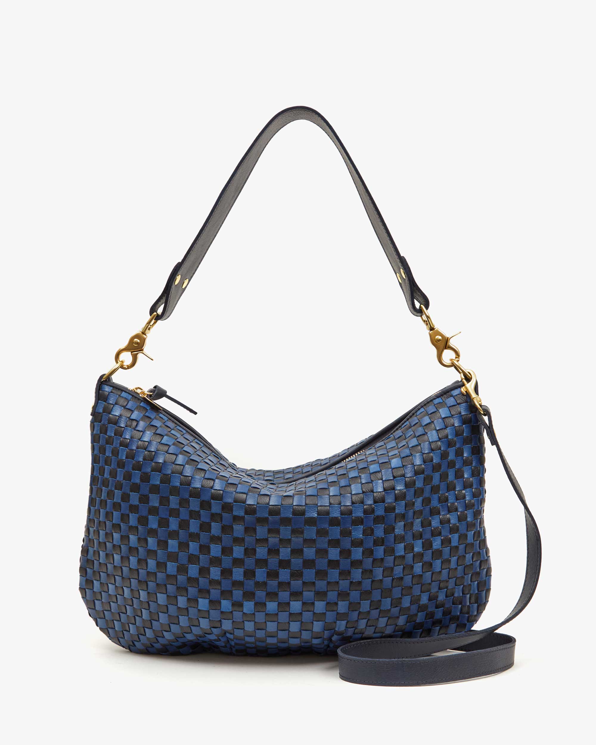 Moyen Messenger - Dark Blue Woven Checker