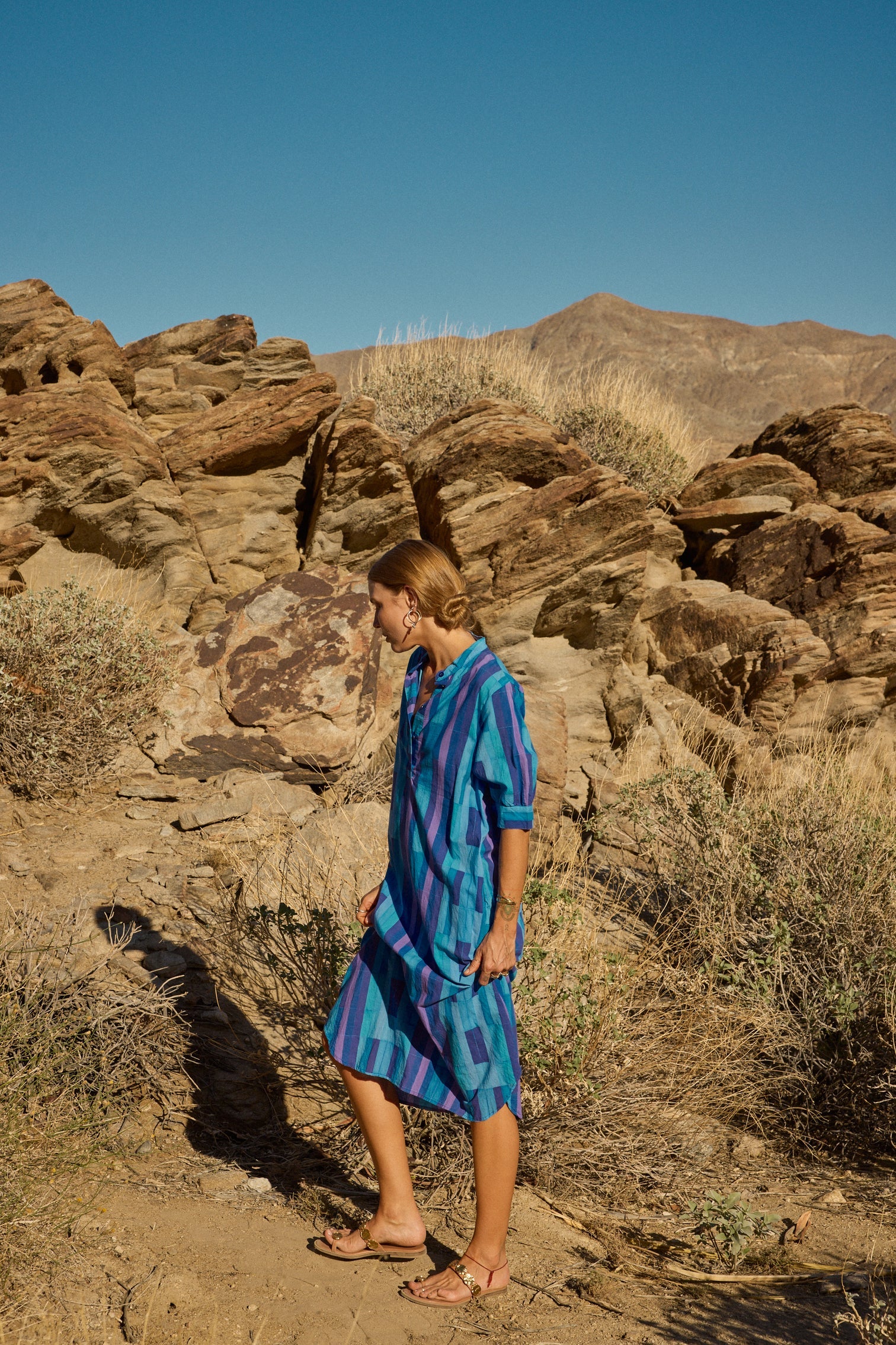 Lulu Dress - Sea Glass Cotton Blue