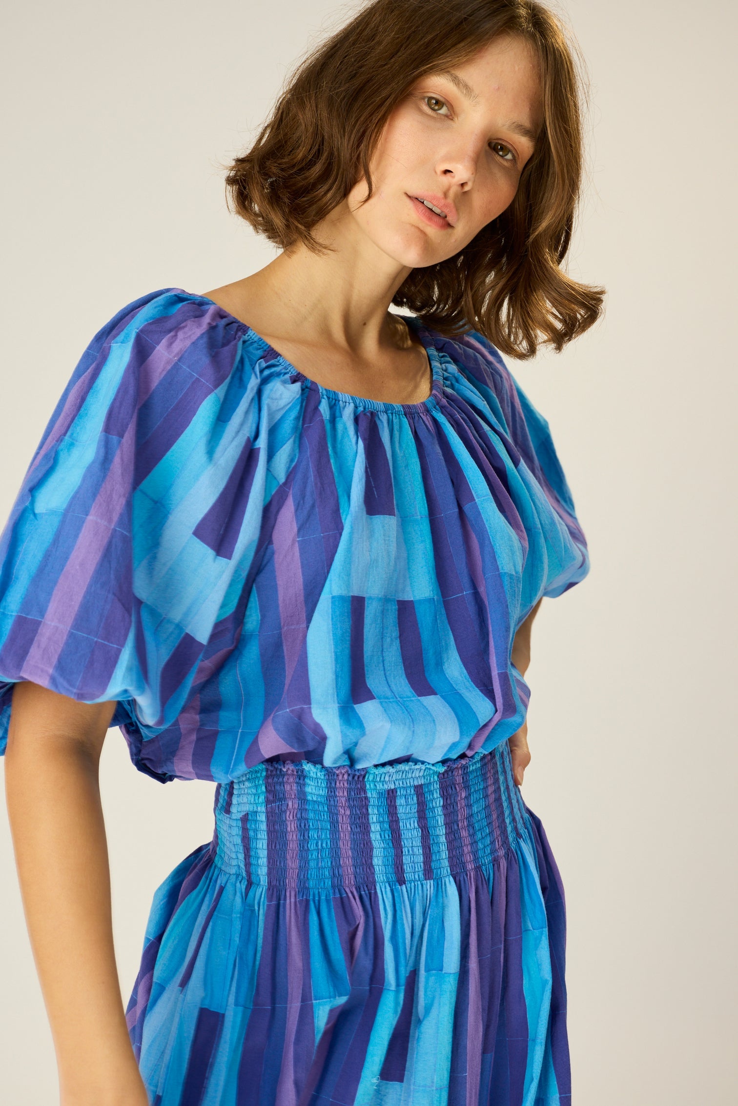 Ella Top - Sea Glass Cotton Blue