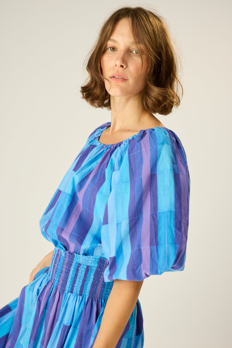 Ella Top - Sea Glass Cotton Blue