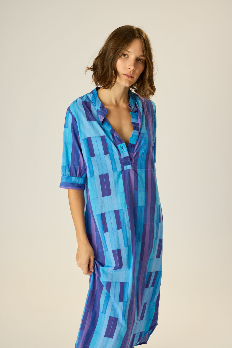 Lulu Dress - Sea Glass Cotton Blue