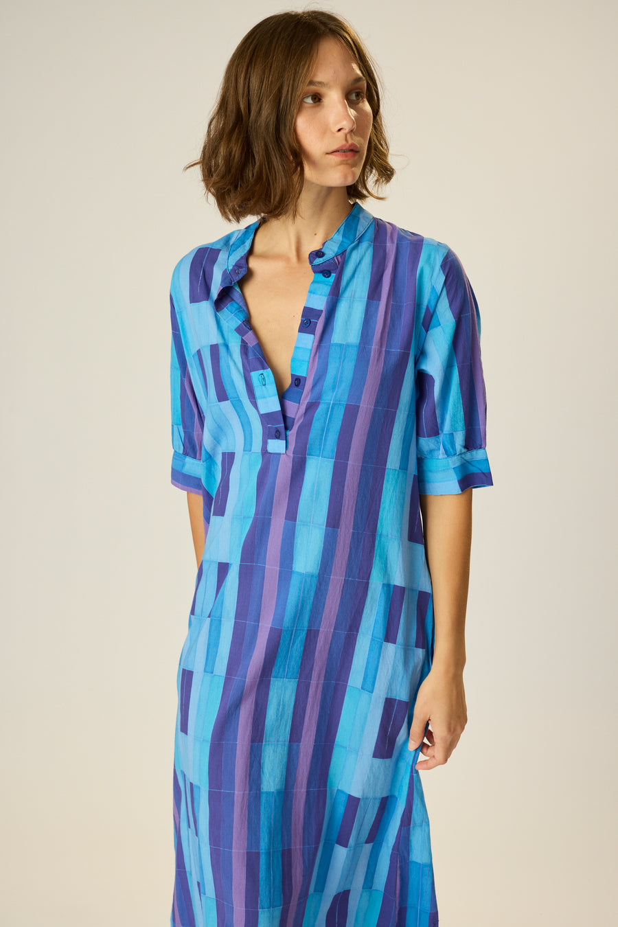 Lulu Dress - Sea Glass Cotton Blue