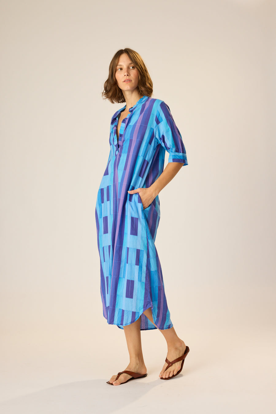 Lulu Dress - Sea Glass Cotton Blue