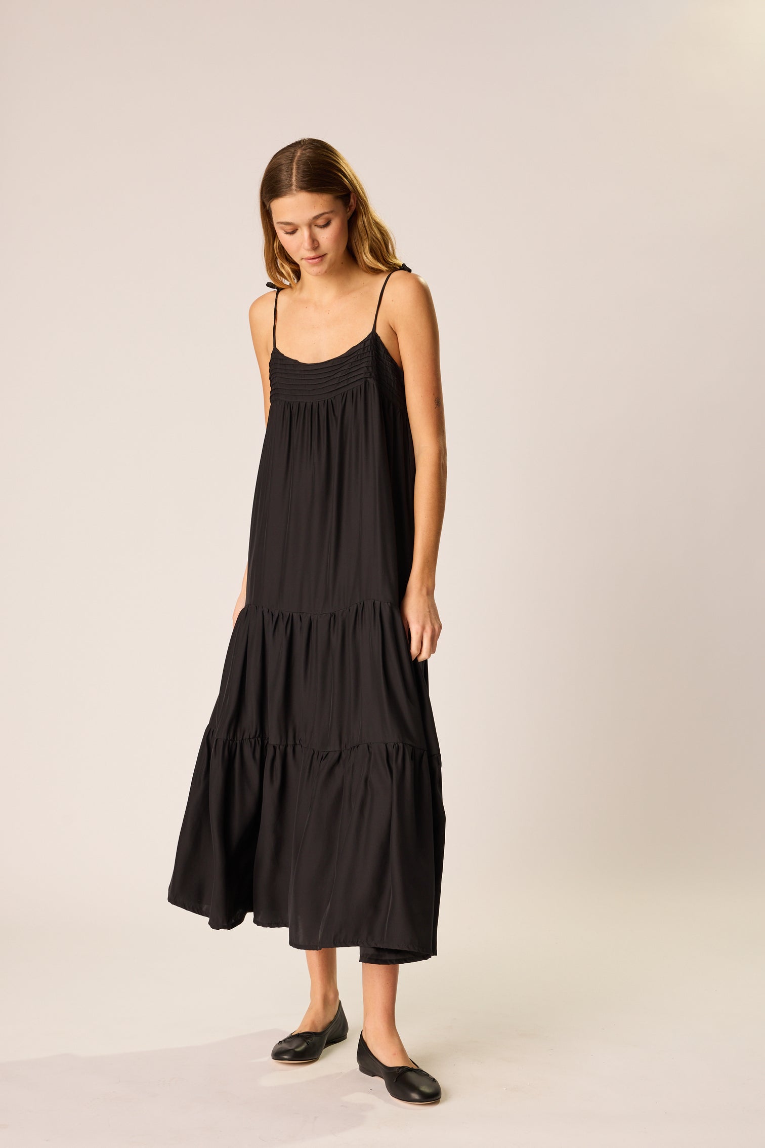 Melanie Dress - Black Silk
