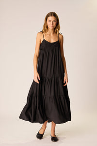 Melanie Dress - Black Silk
