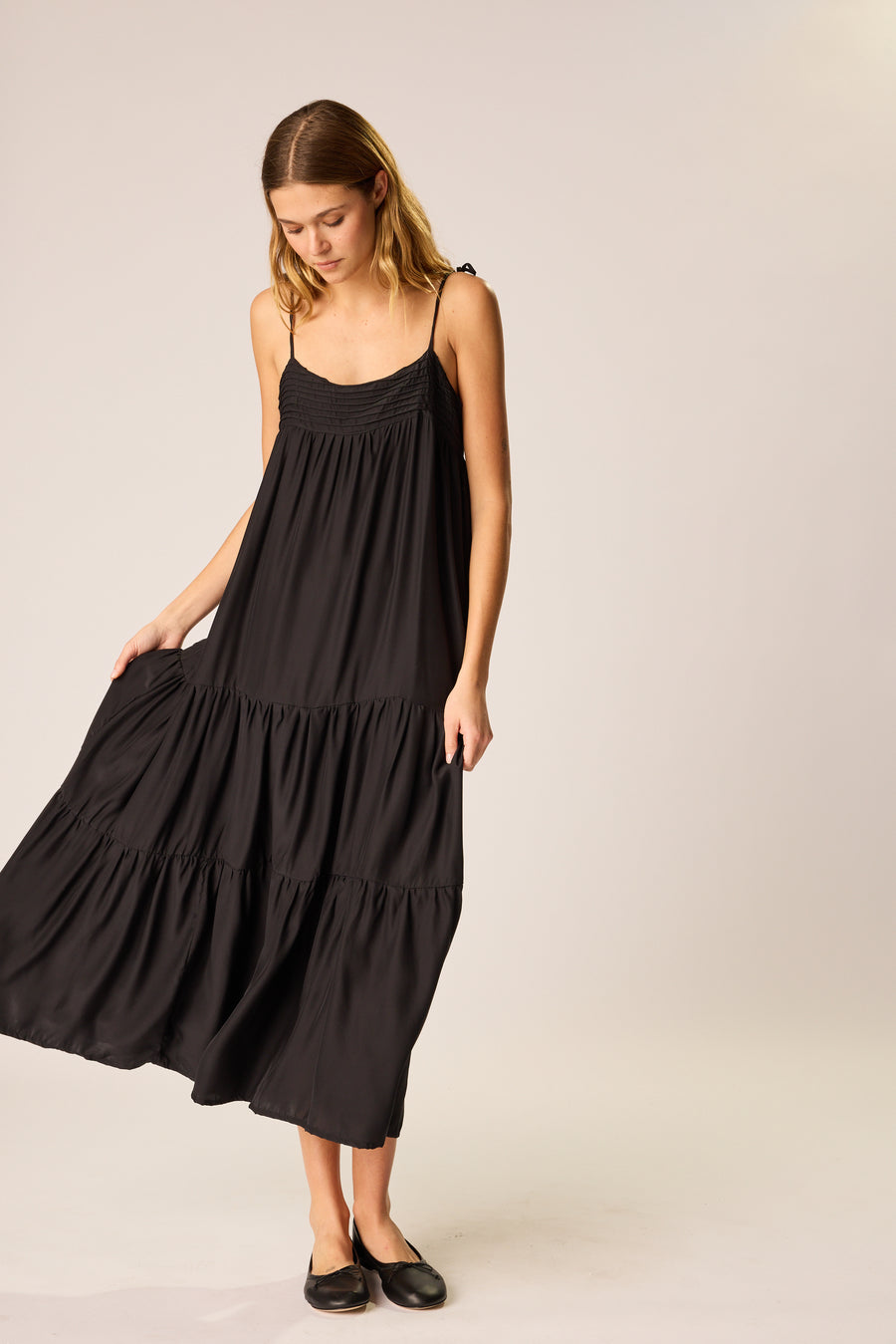 Melanie Dress - Black Silk