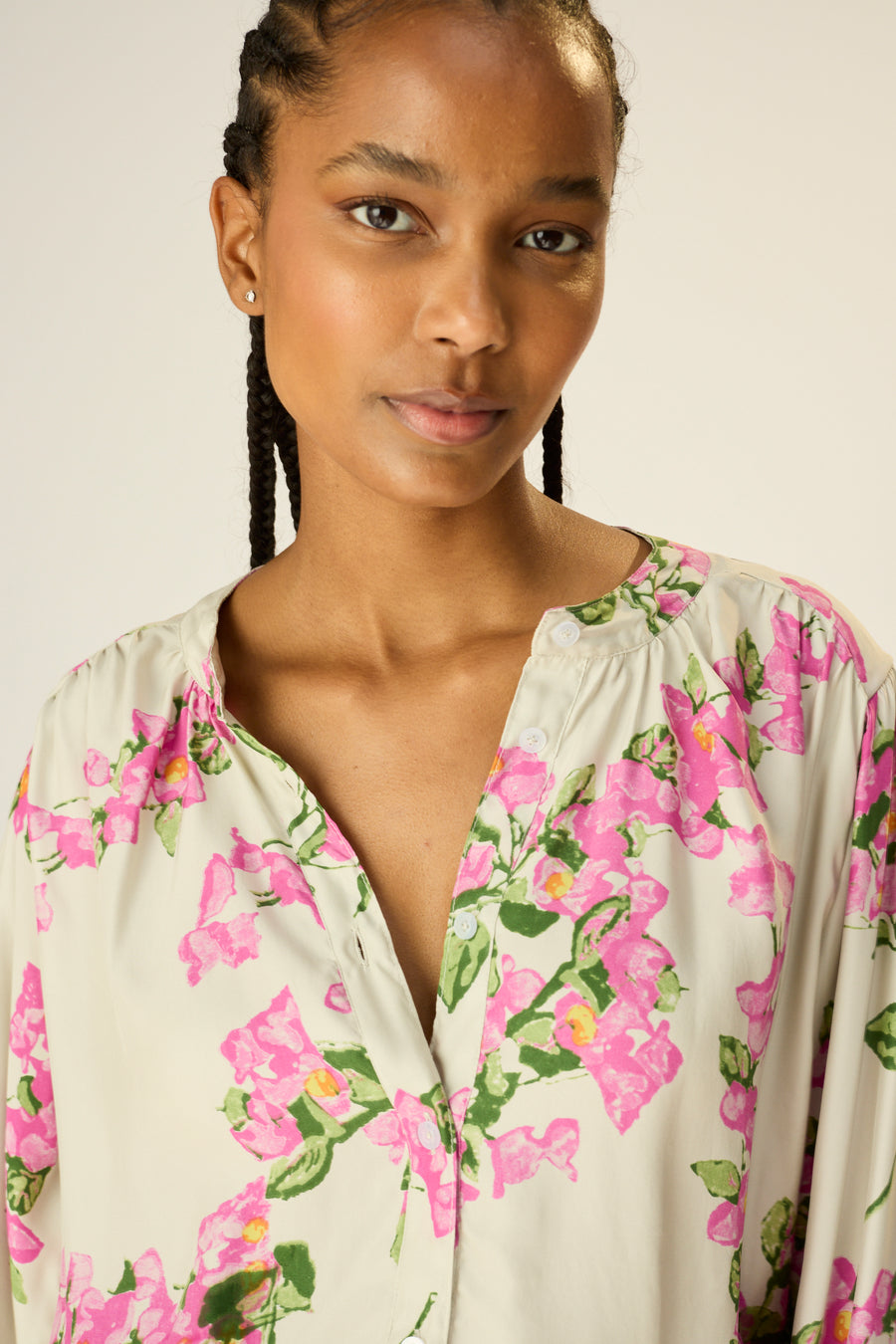 Tolan Shirt - Bougainvillea Mother of Pearl