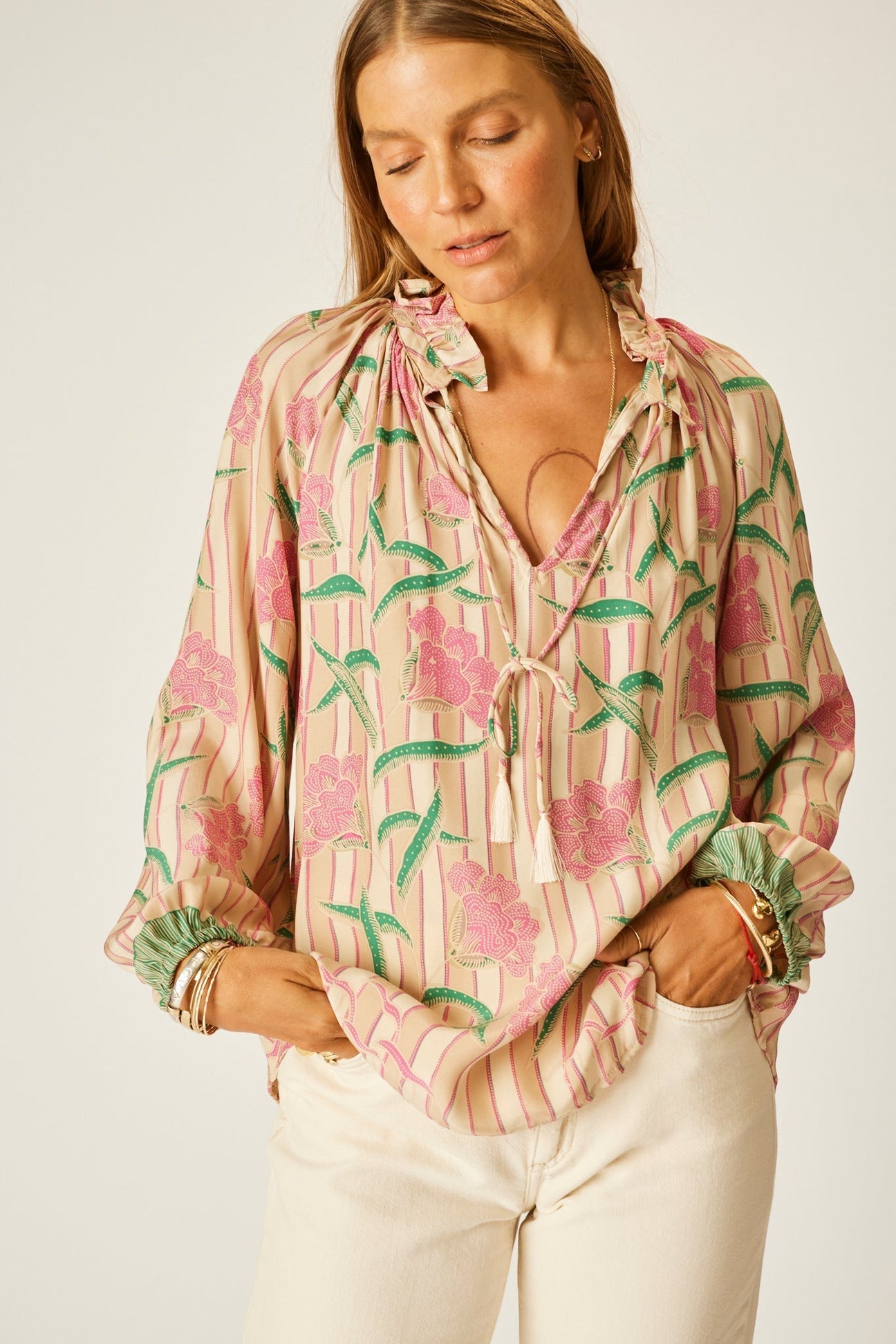 Penny Blouse - Chamomile Rose