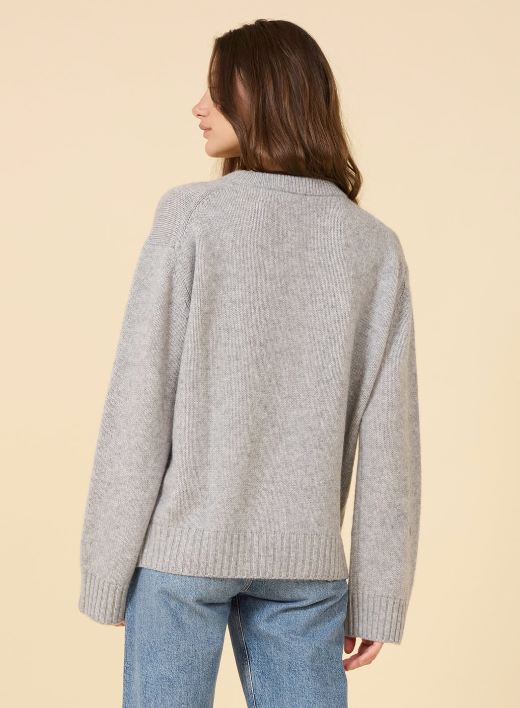 Aster Cashmere Pullover - Heather Grey