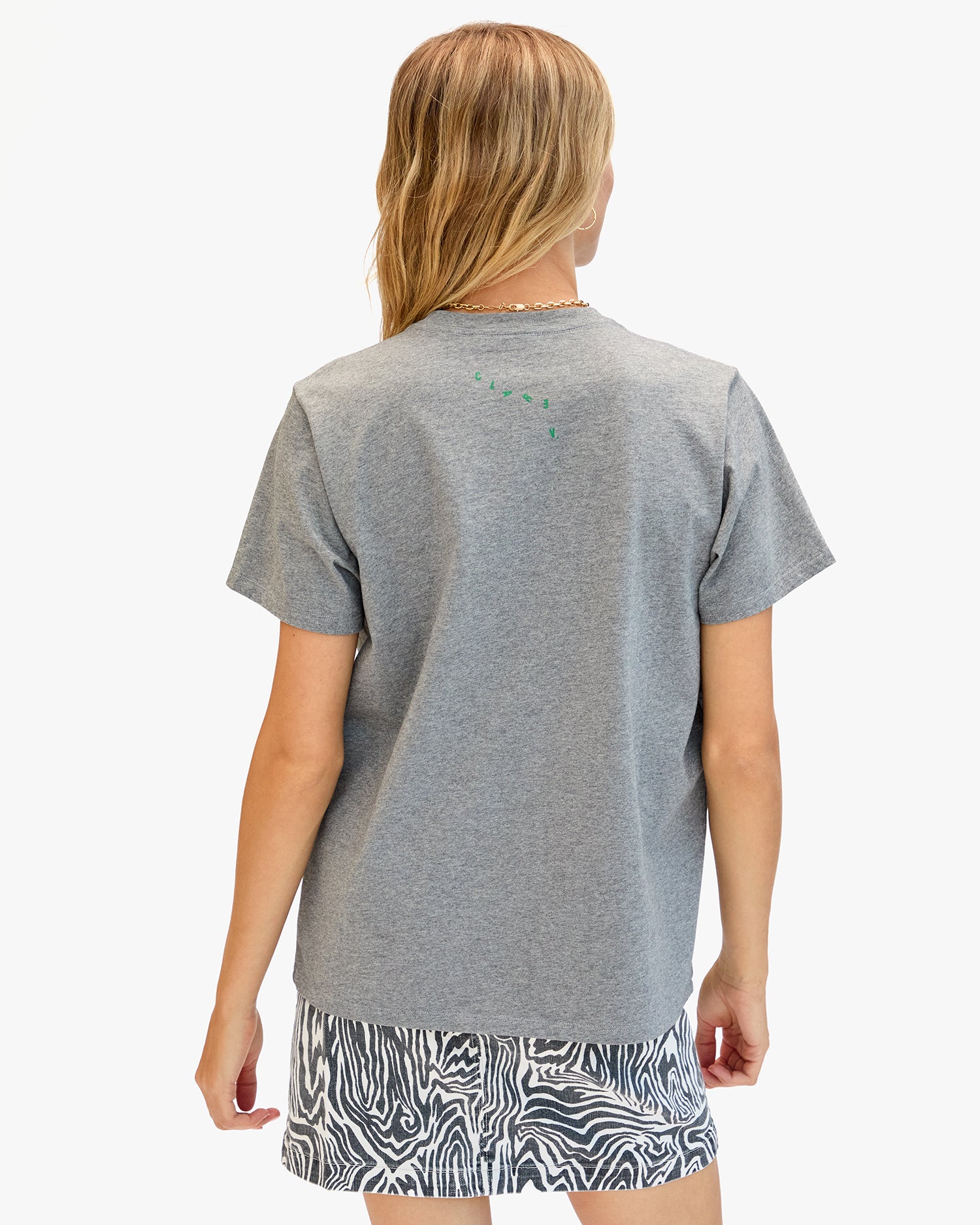Original Tee - Grey Melange w/ Green Apple/Cream Snake