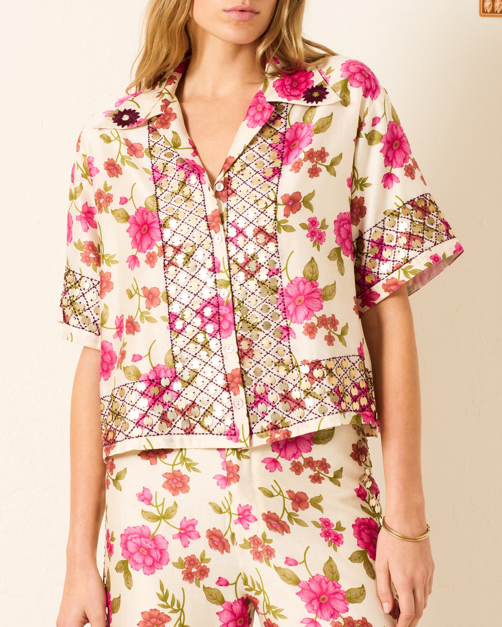 Stevie Camellia Coin Shirt