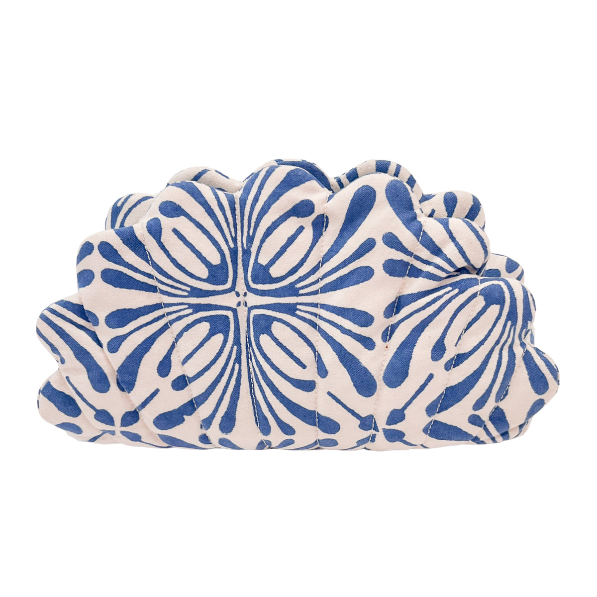 Quilted Clamshell Clutch - Blue Psychedelic