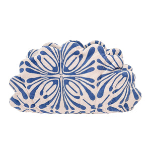 Quilted Clamshell Clutch - Blue Psychedelic