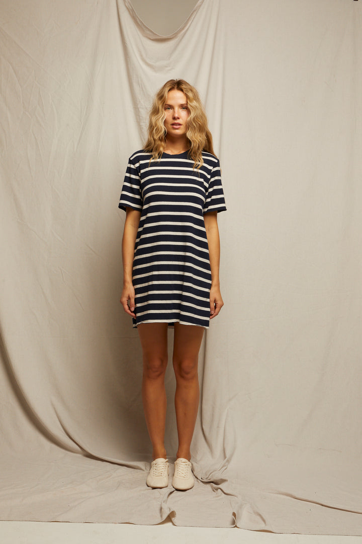 Rhett - Navy Natural Stripe