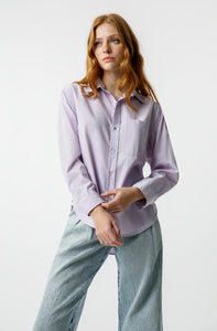 Ruth Oversized Shirt - Lilac Stripe