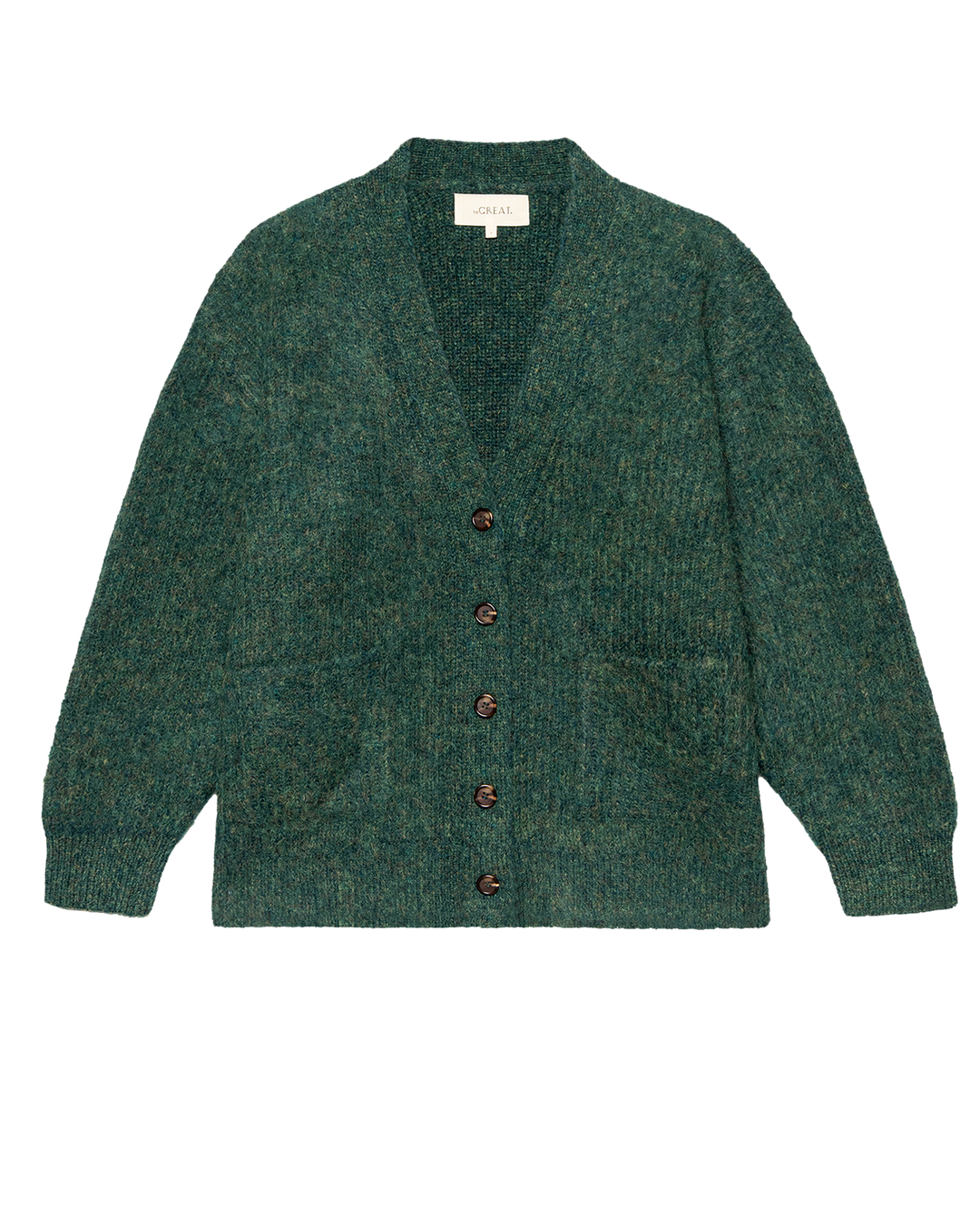 The Brushed Melange Cardigan - Meadow Green