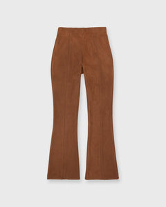 Faye Flare Cropped Pant - Cognac Vegan Suede