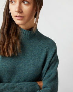 Marie Funnel Neck Sweater - Heather Pine