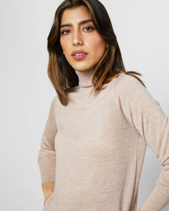 Alida Turtleneck Sweater - Heather Oatmeal