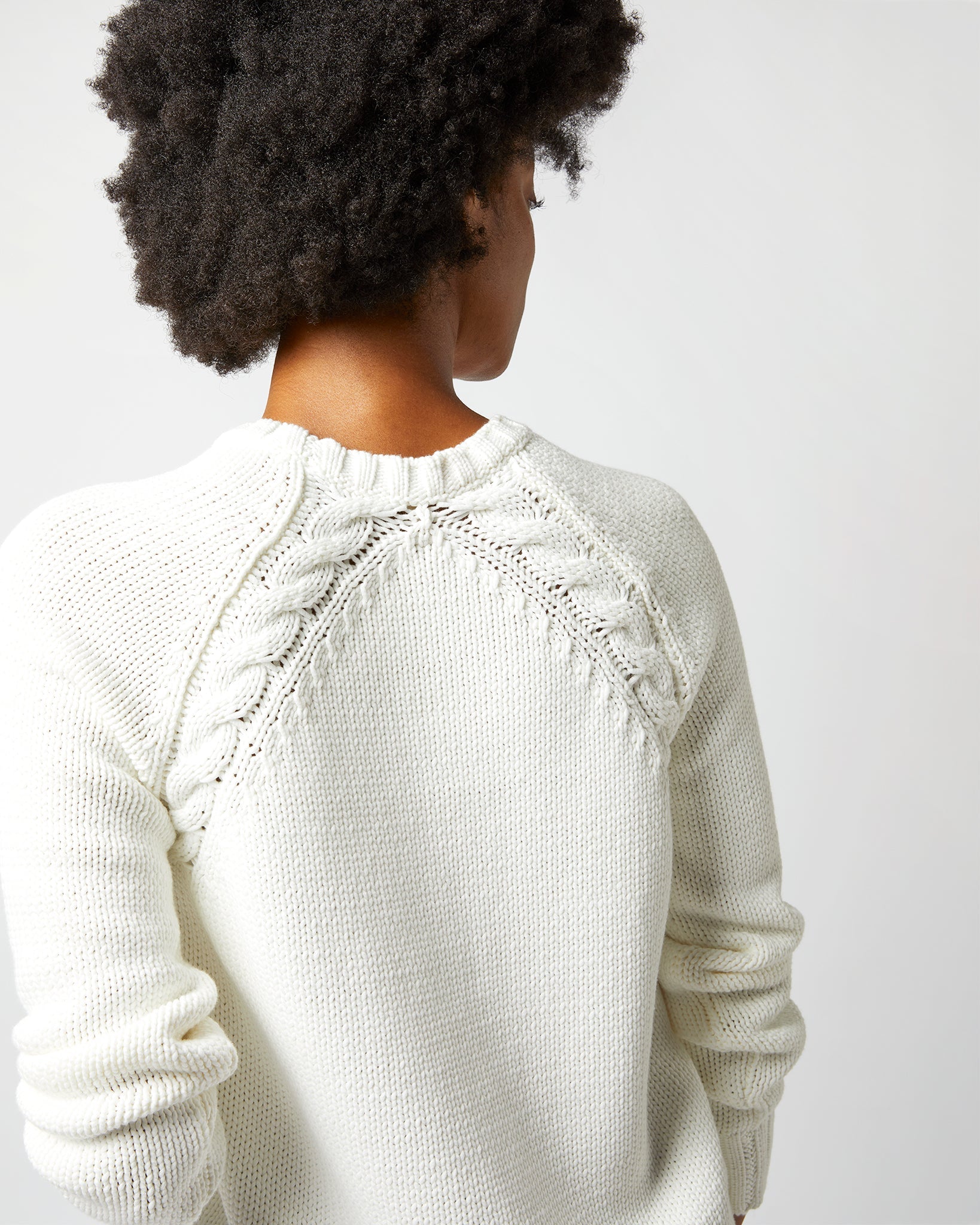 Aria Sweater - Chalk Cotton Tape Yarn