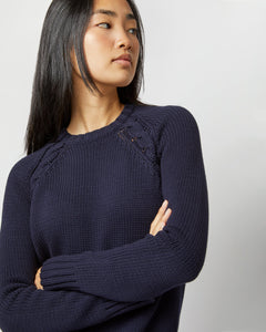 Aria Sweater - Navy Cotton Tape Yarn
