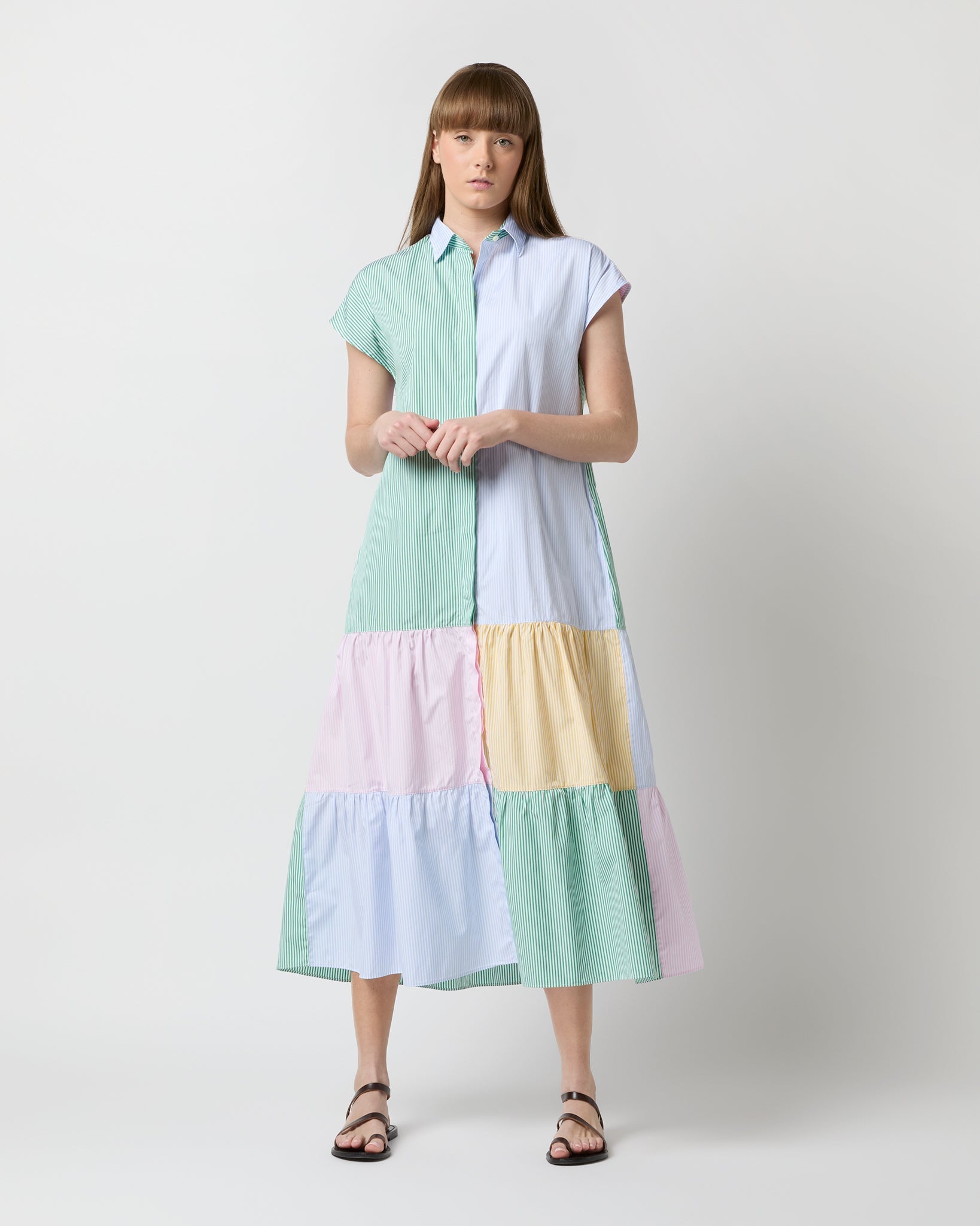 Sophia Dress - Multi Mixed Stripe