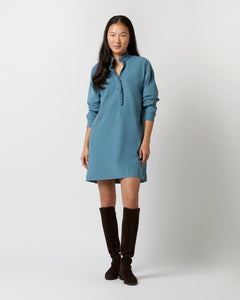 Nicky Popover Shirtdress - Steel Blue Stretch Cord