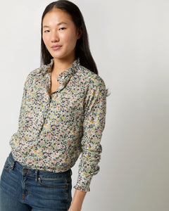 Frill Shirt - Green Wiltshire Liberty Fabric