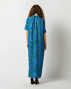 Luisa Dress - Green/Blue Hestia Silk Nylon Cloquet