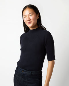 Mackenzie Sweater - Navy Cotton/Silk Yarn