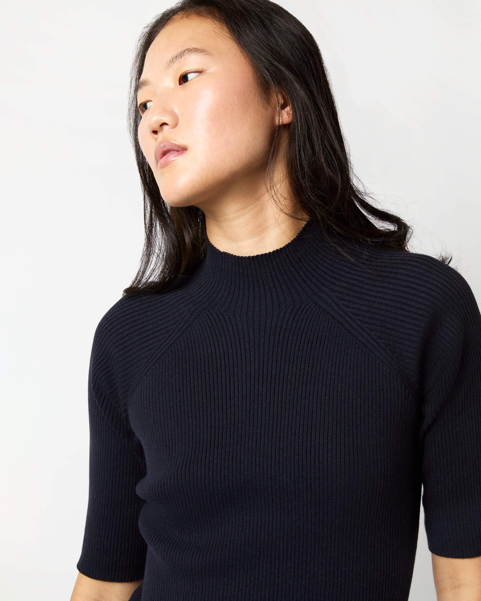 Mackenzie Sweater - Navy Cotton/Silk Yarn