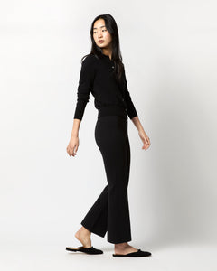 Lara Knit Flare Cropped Pant - Black Supima Cotton