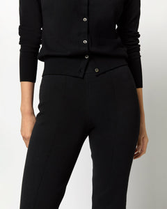 Lara Knit Flare Cropped Pant - Black Supima Cotton