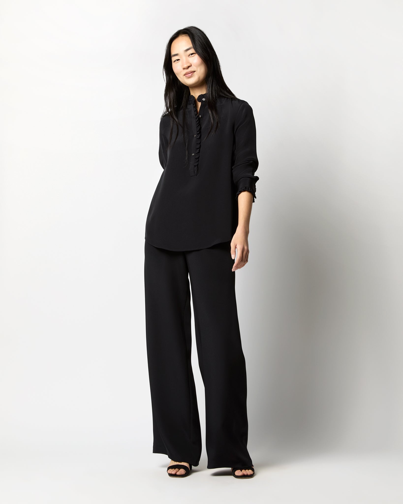 Kelly Pant - Black Silk Crepe de Chine