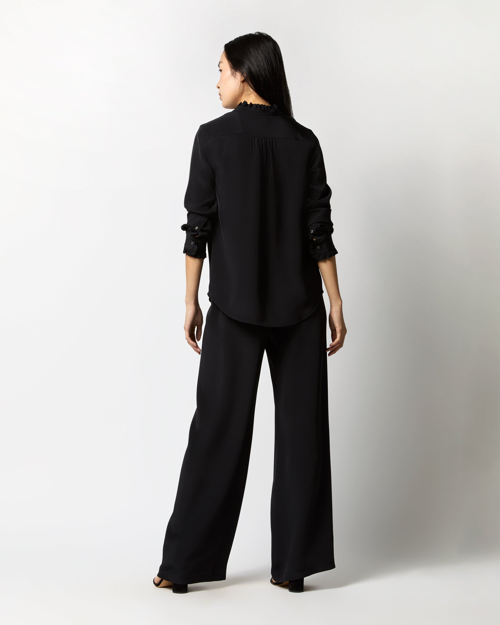 Kelly Pant - Black Silk Crepe de Chine