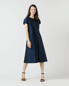 Suzzette Dress - Navy Mikado