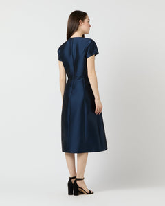 Suzzette Dress - Navy Mikado