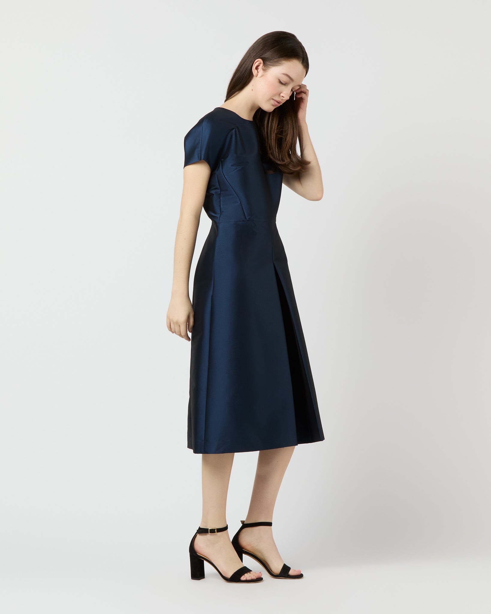 Suzzette Dress - Navy Mikado