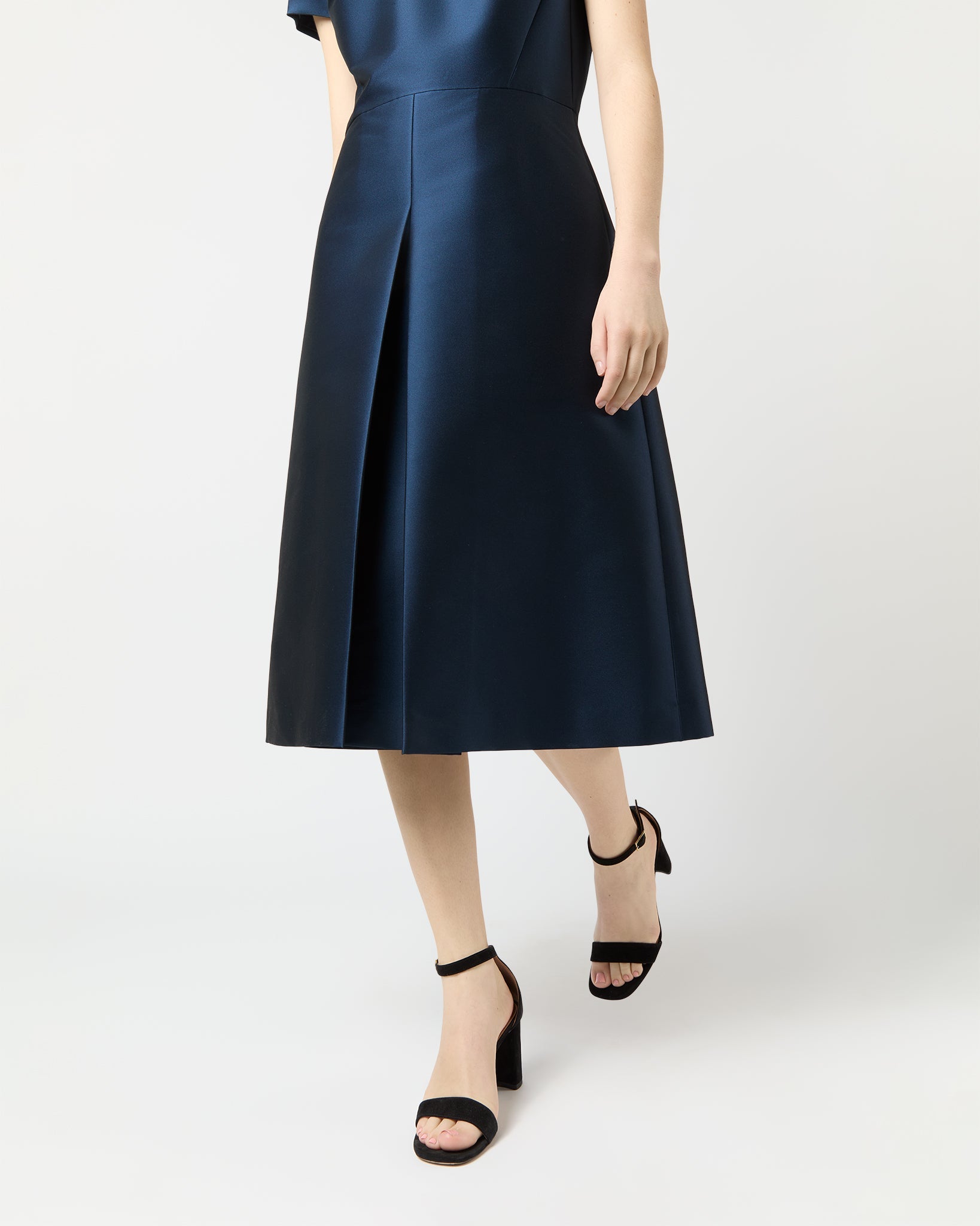 Suzzette Dress - Navy Mikado