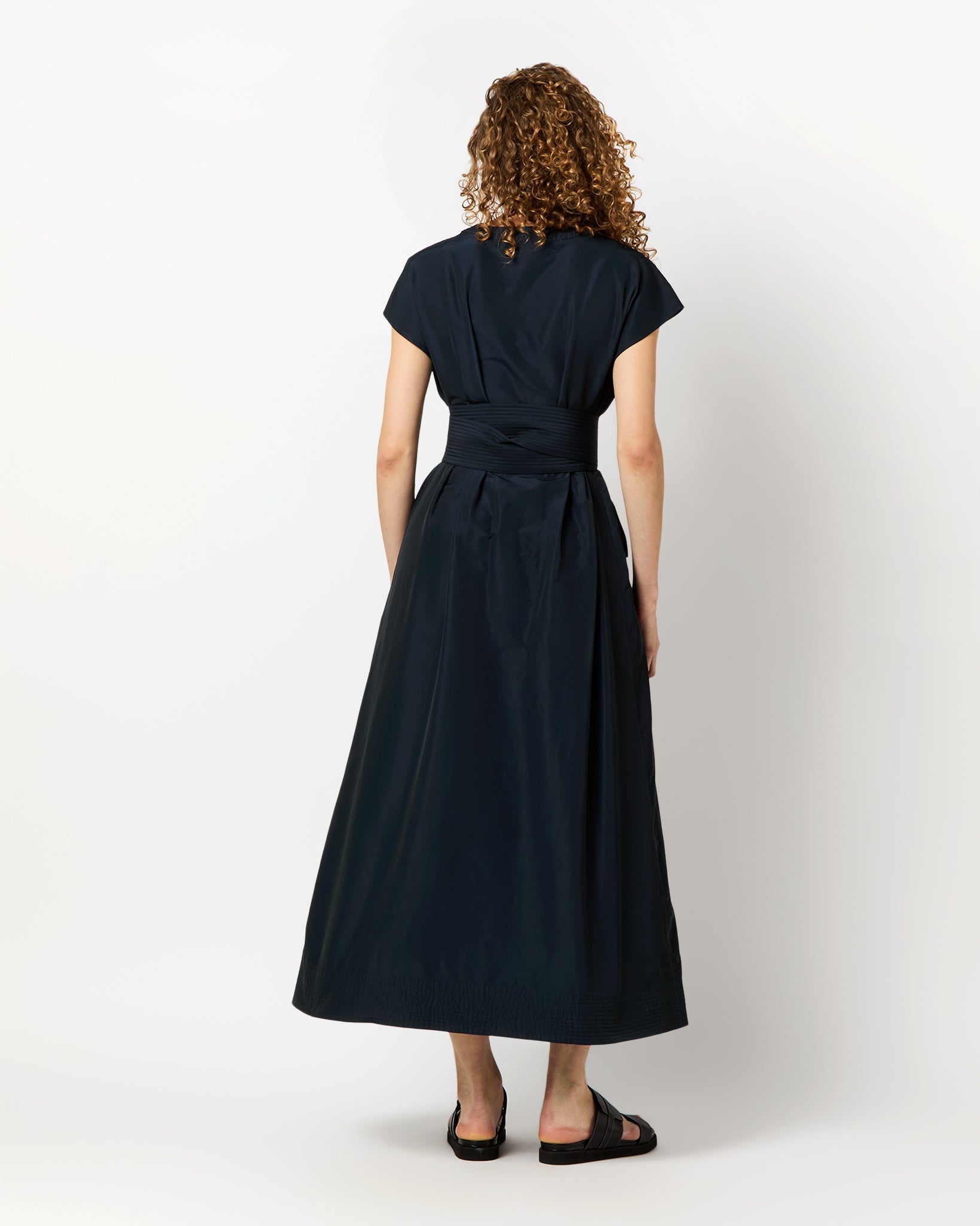 Gigi Dress - Navy Nylon Faille