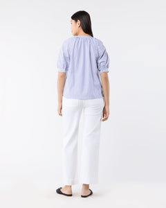 Selina Top - Blue/White Stripe Pinpoint