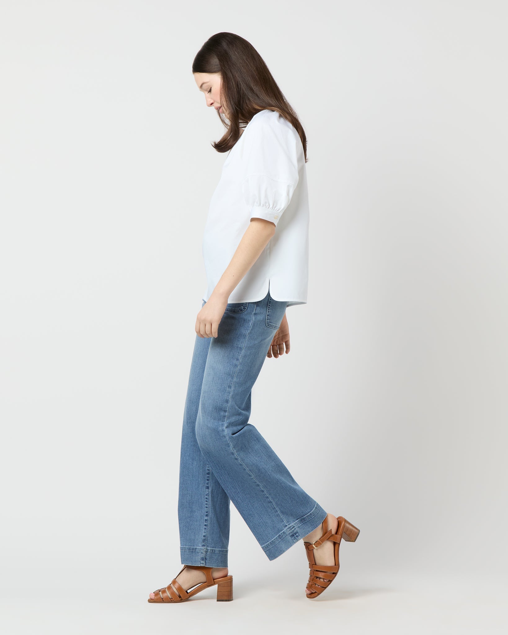 Selina Top - White Poplin