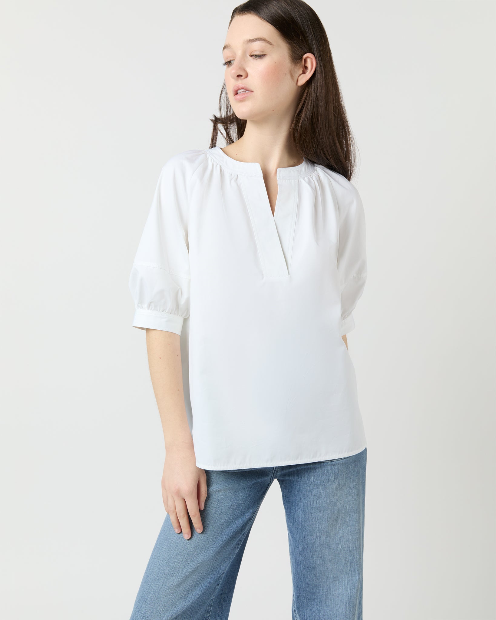 Selina Top - White Poplin