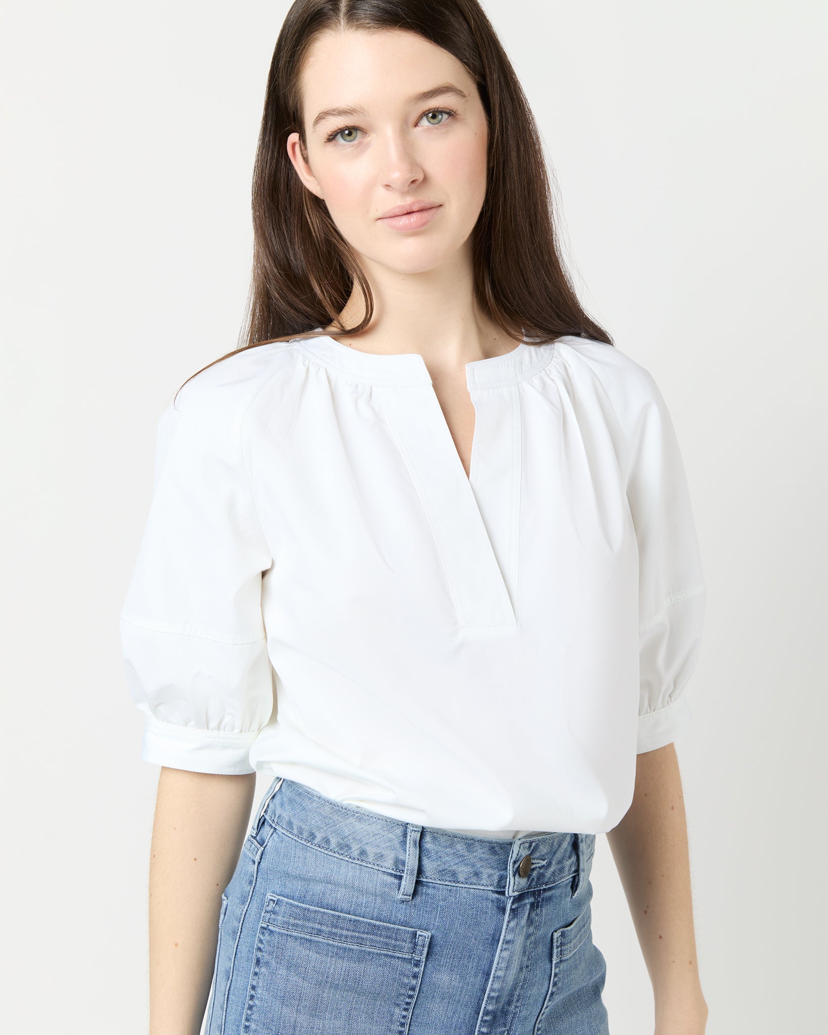 Selina Top - White Poplin